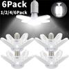 6/4/2/1Pack E27 LED Bulb Fan Blade Lamp Garage Lights AC85-265V 28W Foldable Led Light Bulb for Home Ceiling Light 2023 New Upgrade