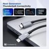 Кабель Cable Matters 80 Гбит/с плетеный Thunderbolt 5 к 120 Гбит/с пропускная способность 240 Вт Thunderbolt 5 Thunderbolt Черный [Сертифицирован Intel] - 0,5 м, [Up Boost,