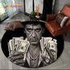 Лицо со шрамом 3D Классика Фильм Тони HD Круглый Ковер для Гостиной Спальни Детской Игровой Комнаты Декор, Коврик для Домашних Животных Нескользящий Напольный Коврик