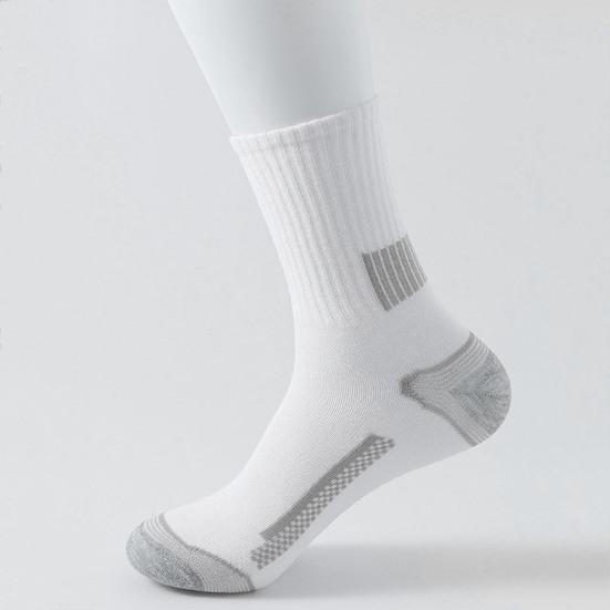 5 Pairs Sport Socks Mid-tube High Elasticity Contrast Color Anti-slip Supportive Fit Heightened Design for Warmth Business Socks