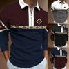 Men's Zip Casual Slim Fit Sweatshirt Men's Fitted 3D Digital Print Long Sleeve Polo Shirt