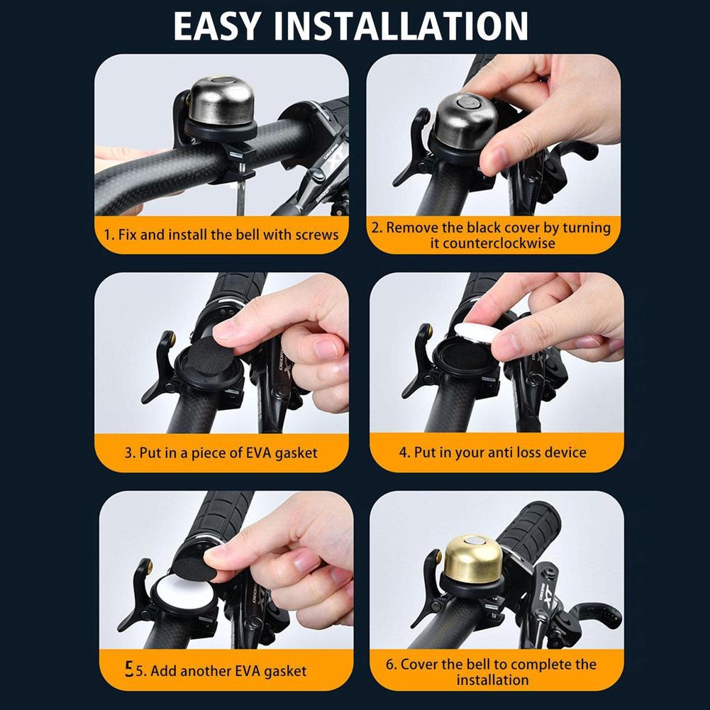 Противопотерянное крепление для велосипеда Велосипедный звонок Локатор Чехол Классический Латунный Водонепроницаемый Для Air Tag GPS-трекера Под держателем велосипедного звонка