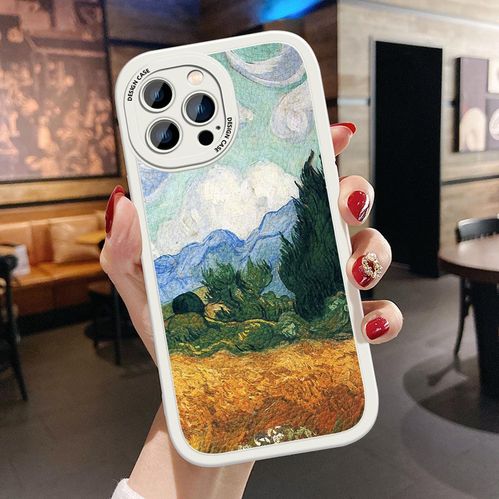 Тонкий креативный кожаный чехол с рисунком маслом на задней панели из искусственной кожи, чехол для телефона для Huawei Honor Infinix iPhone Vivo