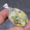 Natural Honey Dendritic Gemstone 925 Sterling Silver Jewelry Pendant 1.97" L3u19