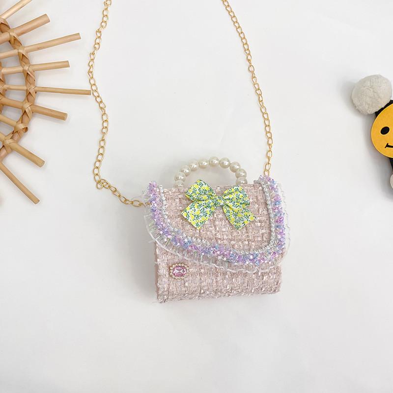 Kids Handheld Girls Shoulder Bag Cotton Linen Water Resistant Features Durable