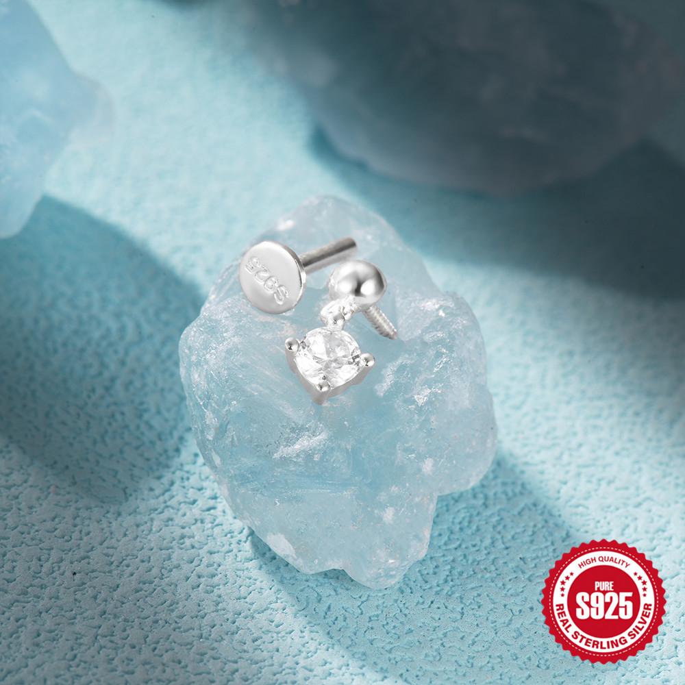 canner Изящные серьги из стерлингового серебра 925 пробы, 1 шт., изящные серьги-гвоздики для пирсинга хряща, козелка, гипоаллергенные серьги, подарок для женщин