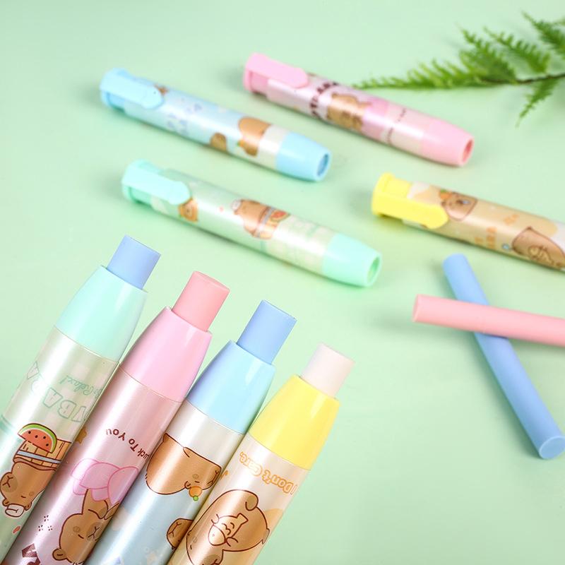 Креативные милые ластики Capybara, мультяшные новинки, резиновые ластики в форме ручки, школьные принадлежности, кавайные ластики для карандашей, детские подарки