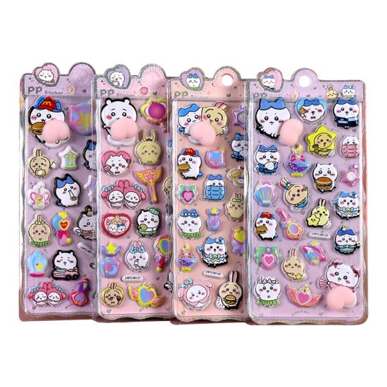 3D Пухлые Наклейки Панда Кролик Медведь Животное Сквиши Наклейки для Детей Милые Наклейки Пузырьки для Поделок Декор для Чехла Телефона