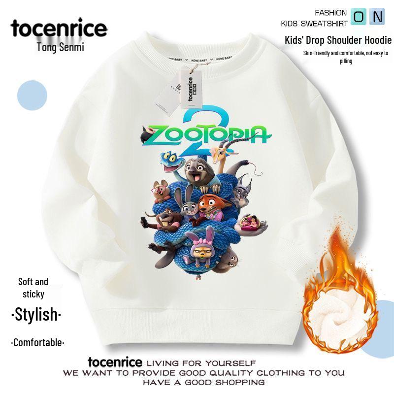 Zootopia 2 Kids' Hoodie: Nick Wilde & Judy Hopps, Autumn/Winter Long Sleeve Base Layer for Boys & Girls, Sizes 8.