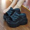 Women 10cm Increased Wedges Slippers 2024 Summer Breathable Casual Platform Slides Shoes for Women Light Slip On Female Sandals