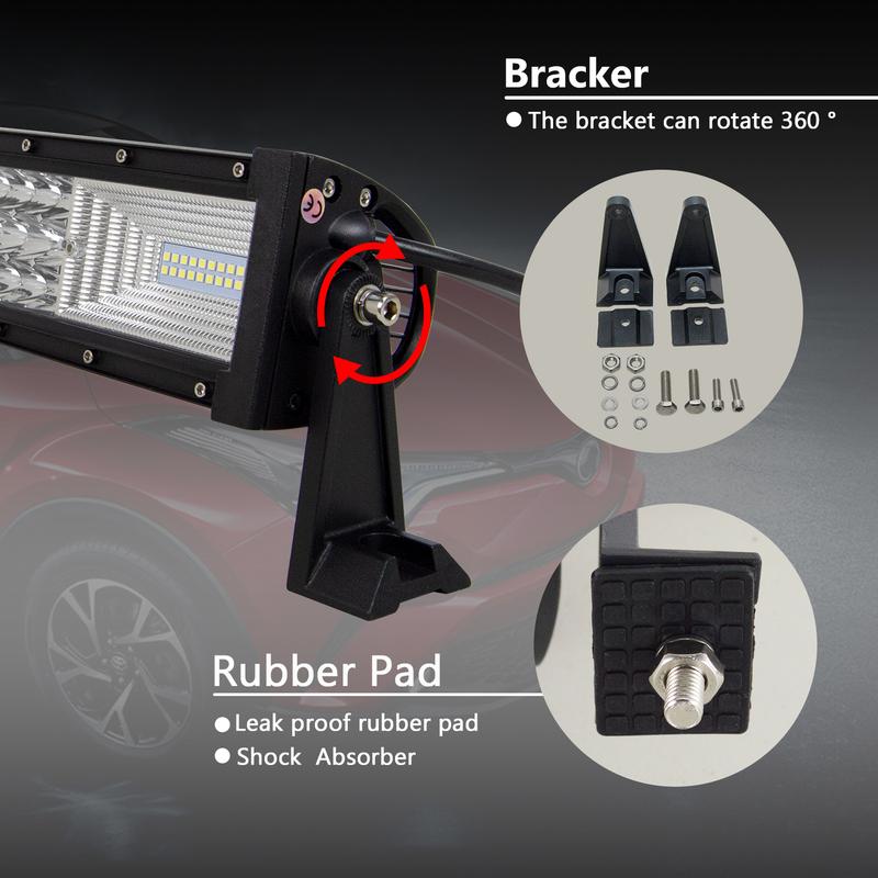 3-Row 22" 32" 42" 52" Curved LED Light Bar Offroad Led Bar Combo Beam Led Work Light Bar 12v 24v For 4x4 4WD SUV ATV Cars