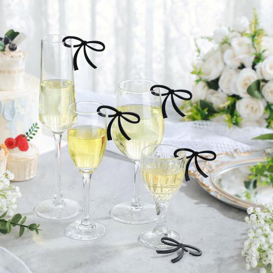 10 шт. бантики для напитков акриловые маркеры для напитков многоразовые бантики для бокалов вина для вечеринок девичник свадьба