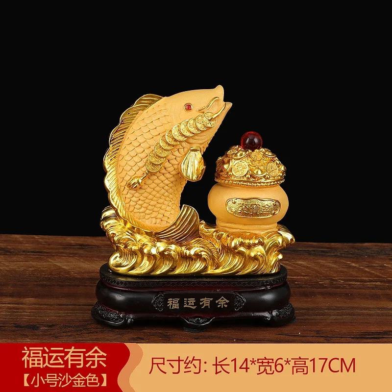 1 шт. китайский креативный смоляной золотой рыбный орнамент для дома, гостиной, рабочего стола, входа, винного шкафа, украшения, подарок на новоселье