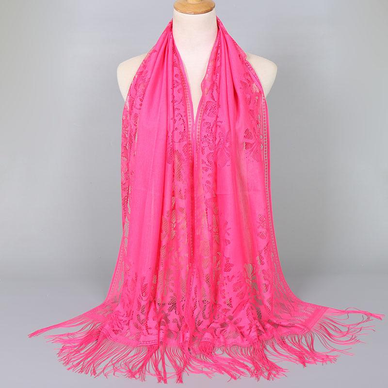 Elegant Lace Scarf for Women Tassel Trimmed Summer Sunscreen Shawl Lightweight Party Wedding Poncho Boho Chic Beach Cover Up