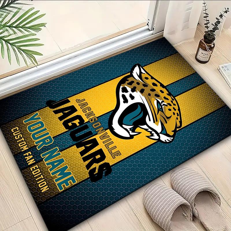 Custom Name Rug Jacksonville Team Spirit Area Rug Suitable for Indoor And Outdoor,Carpets for Homes, Offices,Living Rooms,Home Decor,Christmas Gift