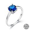 925 Sterling Silver Ring Classic Colorful Solitaire Created Gemstone For Women Love Special Anniversary Gifts Fine Jewelry