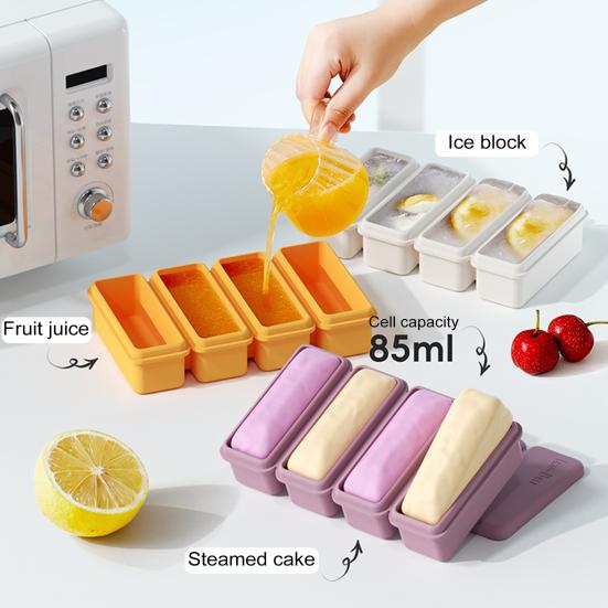 Silicone Ice Cube Tray with Lid Large Ice Mold for Slow Melting Freeze Store Soup Sauce Broth Food-Grade Silicone Freezer Container for Leftovers