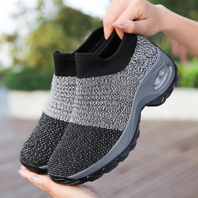 Кросс-бордерные дышащие носочные кроссовки большого размера Flyknit - Модные, легкие, эластичные спортивные туфли для женщин на весну и осень