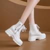 Fashion New 2024 Women Platform Ankle Boots Winter Chunky Sneakers Casual Vulcanized Shoes 10CM High Top Leather Short Boots Women Mujer