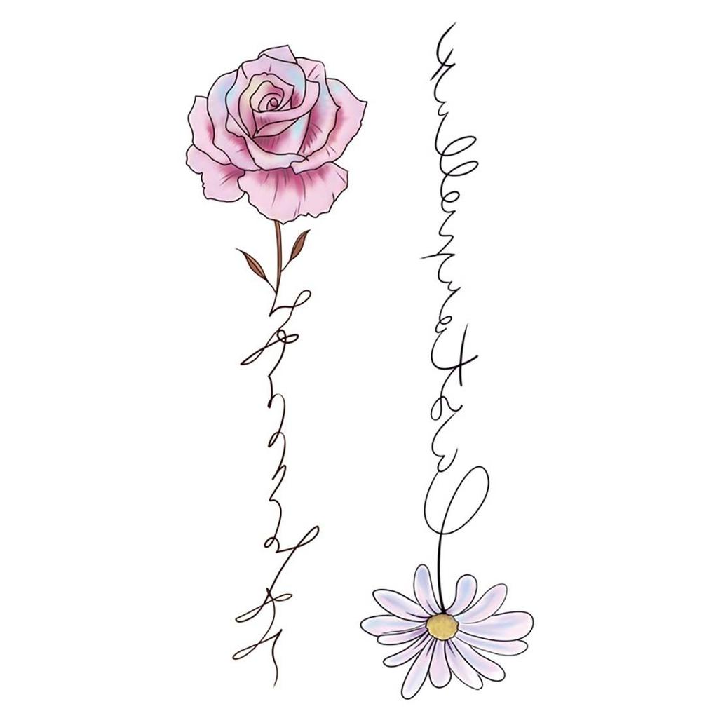 Body Art Waterproof Black Rose Butterfly Design Cover Scars 3D Body Tattoo Sticker Temporary Decal