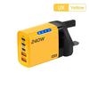 240 Вт GaN Быстрое Зарядное Устройство со Светодиодной Подсветкой 5 в 1 2 USB + 3 Type-C Многопортовое Зарядное Устройство для Телефона Для Серии iPhone 15-17 Samsung Huawei Xiaomi 15 4