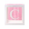 Balloon Box Reusable Clear Paper Box with Letter Stackable DIY Assembly 25 X 25cm Cube Box for Graduation Wedding Birthday Party Decor