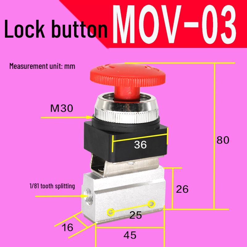 MOV-01-02-03A: Manual Pneumatic Control Valve - Two-Position Three-Way Directional Valve