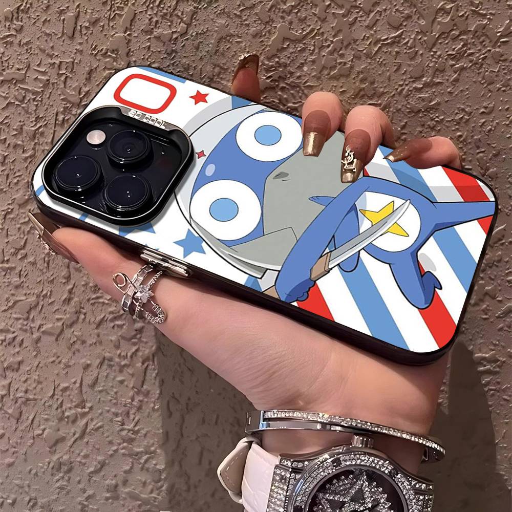 Кероро Лягушонок Крутой Гансо Сержант Чехол для Телефона Для IPhone 17 16 15 14 13 12 11 Pro MAX Матовый Ударопрочный Задний Противоударный Матовый Чехол