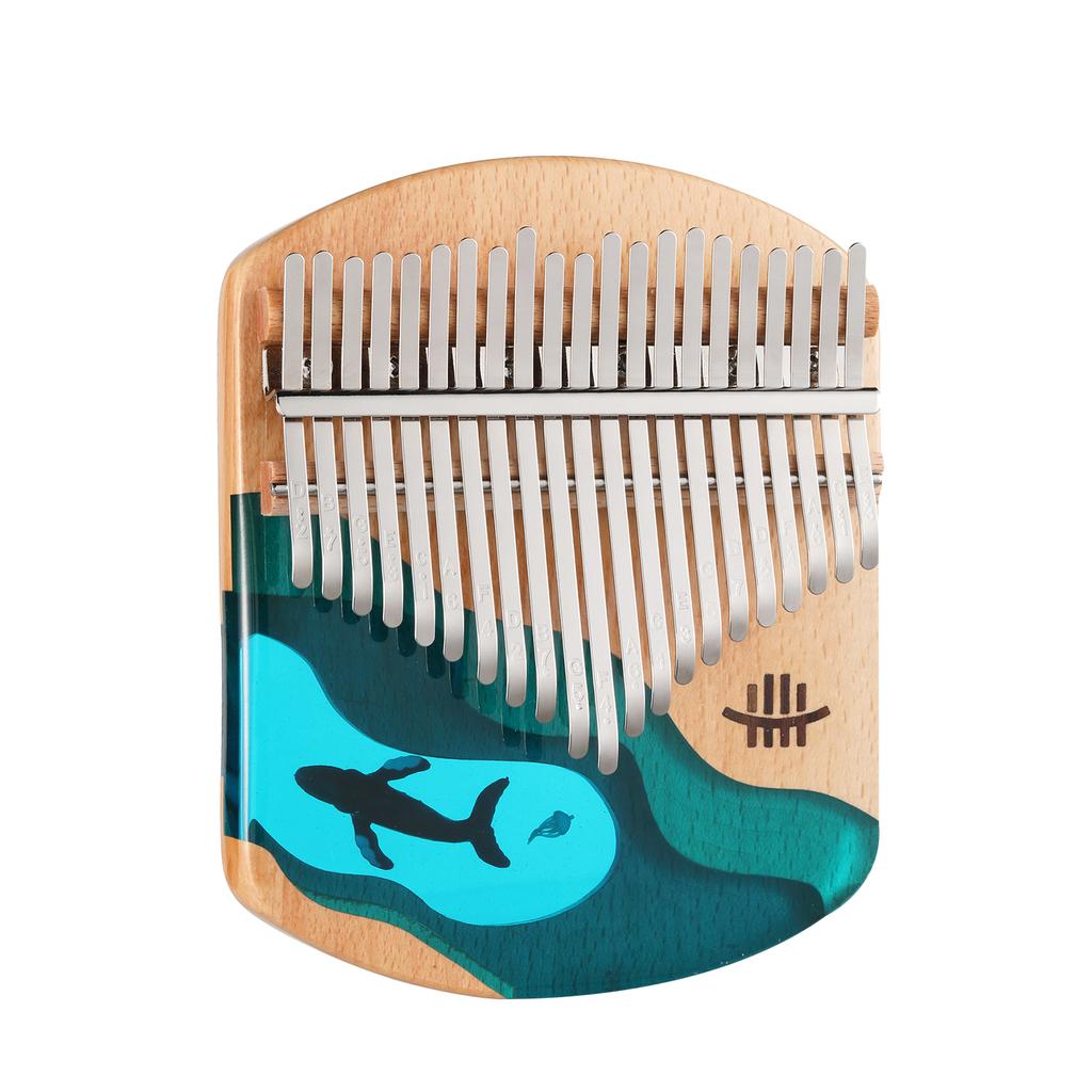 Hluru Kalimba Thumb Piano 21 клавиша Буковое дерево для большого пальца Фортепиано Портативный музыкальный инструмент синий
