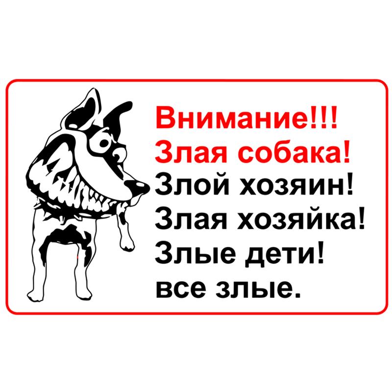 Злая собака! Предупреждение! Автомобильная наклейка Виниловая декаль Водонепроницаемая Заднее стекло Мотоцикл Фургон Бампер Грузовик Декор JM01