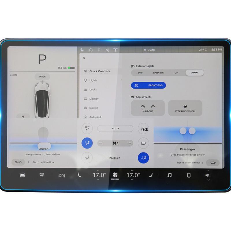 Закаленное стекло для навигации Tesla для экрана центральной консоли Model 3/Y - Совместимо с 25 моделями