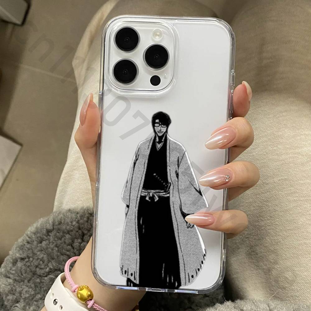 Anime A-Aizen S-Sousuke Phone Case for iPhone 17 16 15 14 13 12 11 Pro Max Plus Air Mini 16E ProMax Transparent Case