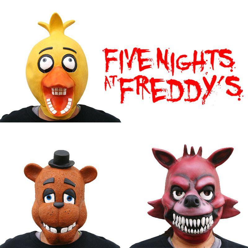 Взрослая латексная маска на голову Five Nights At Freddy's в стиле Фредди Чики Бонни Фокси