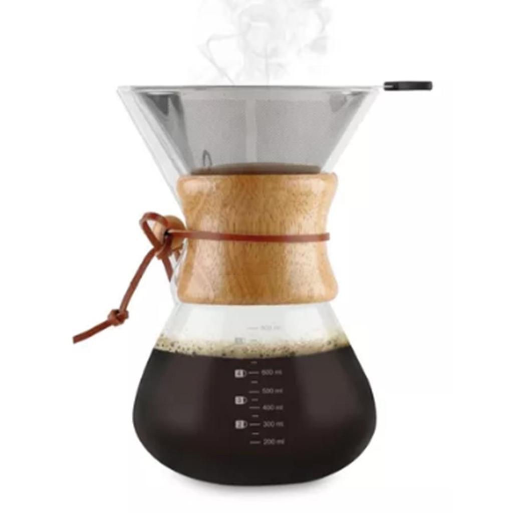Кофеварка Pour Over объемом 800 мл с ручным кофейным дриппером из боросиликатного стекла и нержавеющей стали
