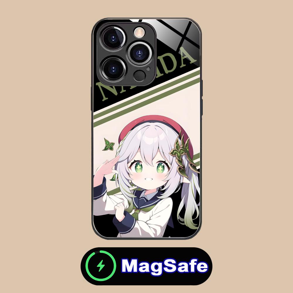 Чехол для телефона Genshin Impact Нахида для iPhone 16 15 14 13 12 11 Pro Max Plus Mini MagSafe Стекло Цветная Печать Красивый Смартфон