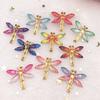 10pcs Resin Bling Colorful Dragonfly Flatback Rhinestone 1 Hole Ornaments DIY Wedding Applique Craft