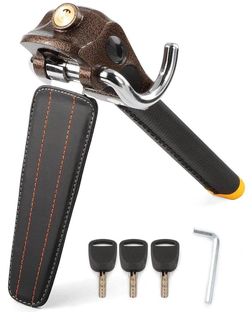 JiiinMiiin Steering Wheel Lock, Car Anti-Theft, Relay Attack Prevention, Emergency Escape, Includes 3 Dedicated Keys