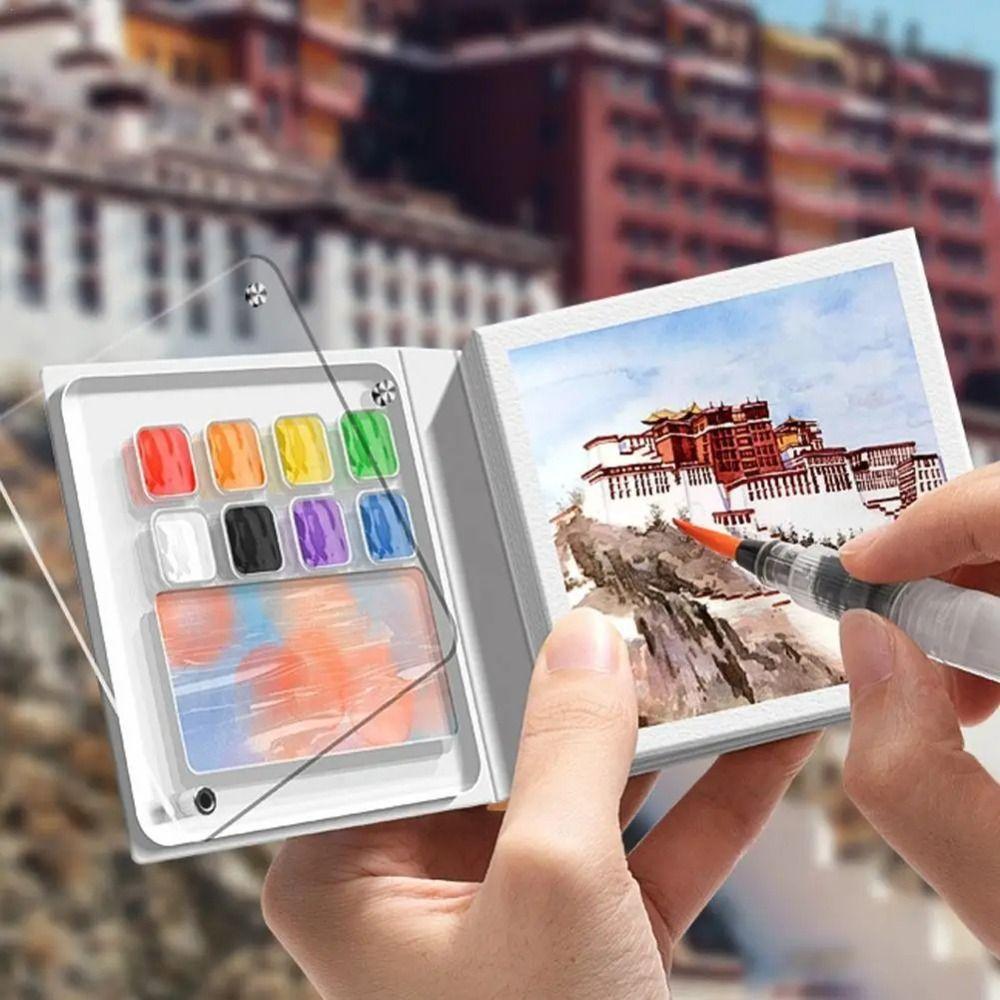 Acrylic Watercolor Paint Palette Set 8/12 Grid Empty Paint Box Travel Painting Tray Kit  Artist