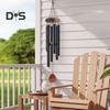 Retro Wind Chime with 6 Aluminum Tubes S-shaped Hook Natural Soothing Melody Vintage Garden Patio Outdoor Hanging Wind Bell Decoration