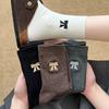 Female Autumn and Winter Sweet Everything with Bow Embroidery In The Tube Pile Socks