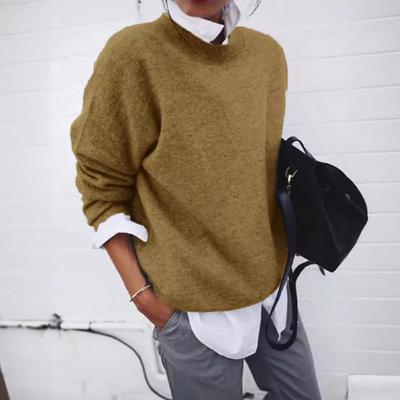 Yousheng Женский свитер с отворотом и длинным рукавом, имитация двух частей, лоскутное цветное вязание, топы, эластичный легкий свободный крой, имитация двух частей, дизайн свитера