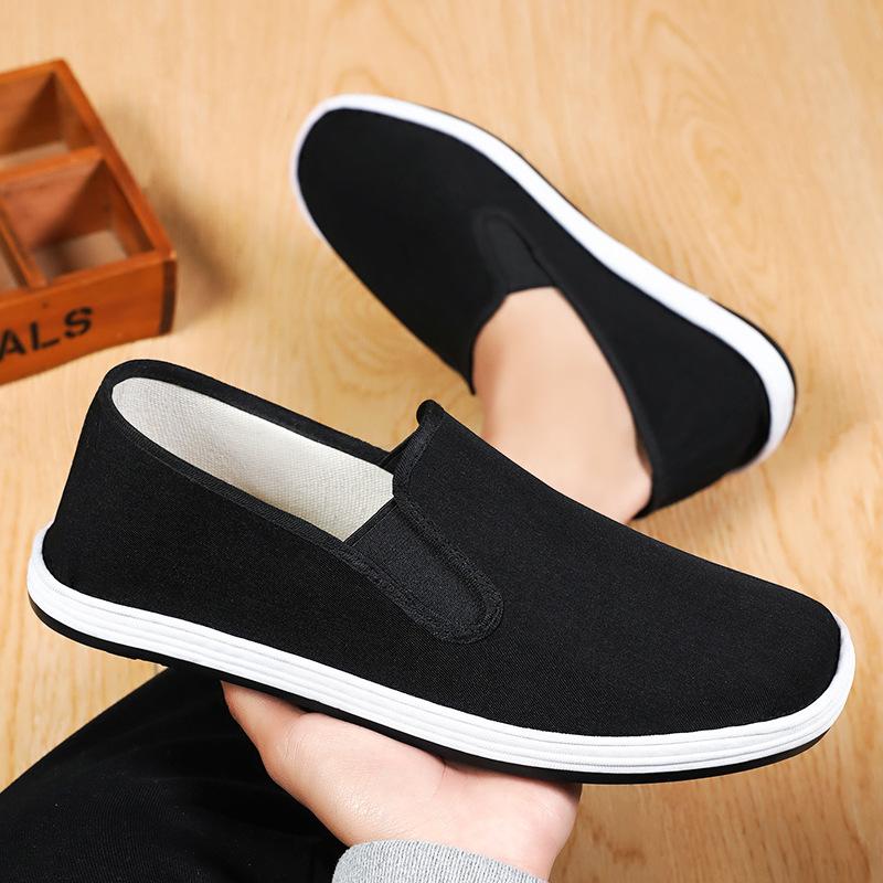 Летняя рабочая обувь из ткани старого Пекина для мужчин, мужская обувь, обувь из ламинированной ткани для мужской одежды, повседневная обувь из старой ткани