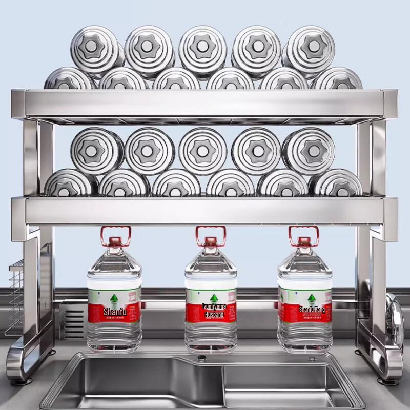 Расширяемая двухъярусная сушилка для посуды на кухонную раковину