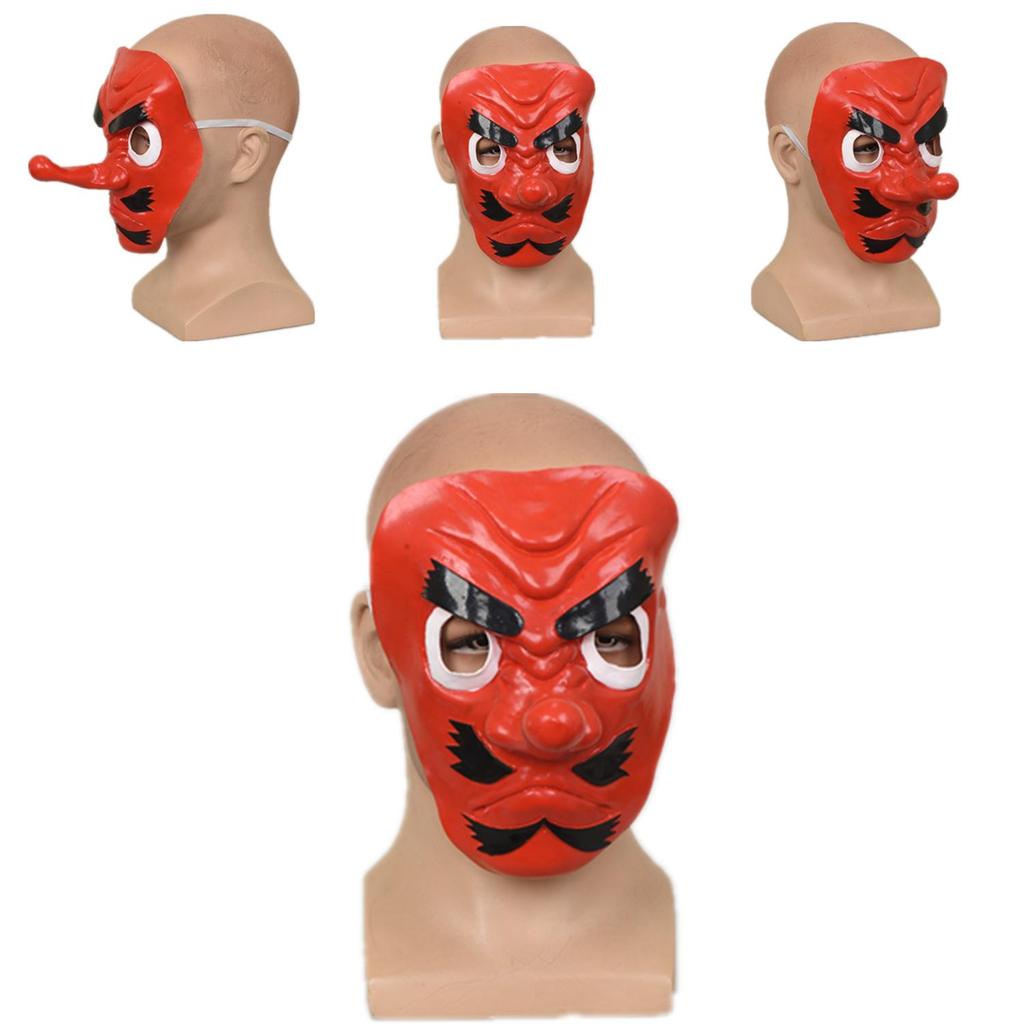 Маска Тэнгу из Истребителя Демонов, латексный костюмный реквизит для Хэллоуин-вечеринки и косплей-мероприятий