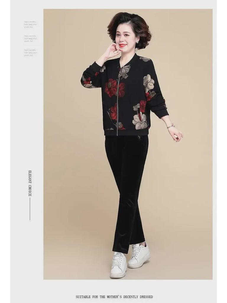 2023 Spring/Summer Loose Chiffon Sun Protection Jacket for Middle-aged and Elderly Women