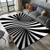 1 шт. Современный абстрактный черно-белый ковер из хрустального бархата, полиэстер, мягкий, моющийся, ковер большой площади с визуальным тематическим дизайном
