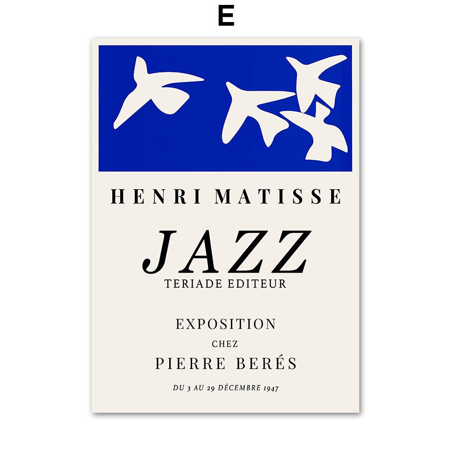 Matisse Andy Warhol Butterfly Botanical Canvas Painting Blue Bauhaus Wall Art Posters And Prints For Living Room Decor Pictures