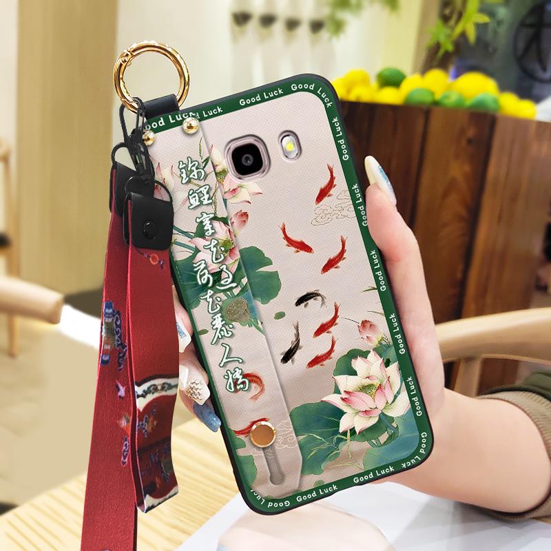 For Mom Kickstand Phone Case For Samsung Galaxy J510/J5 2016/J5108 Waterproof Dirt-resistant Wrist Strap Lanyard Fashion