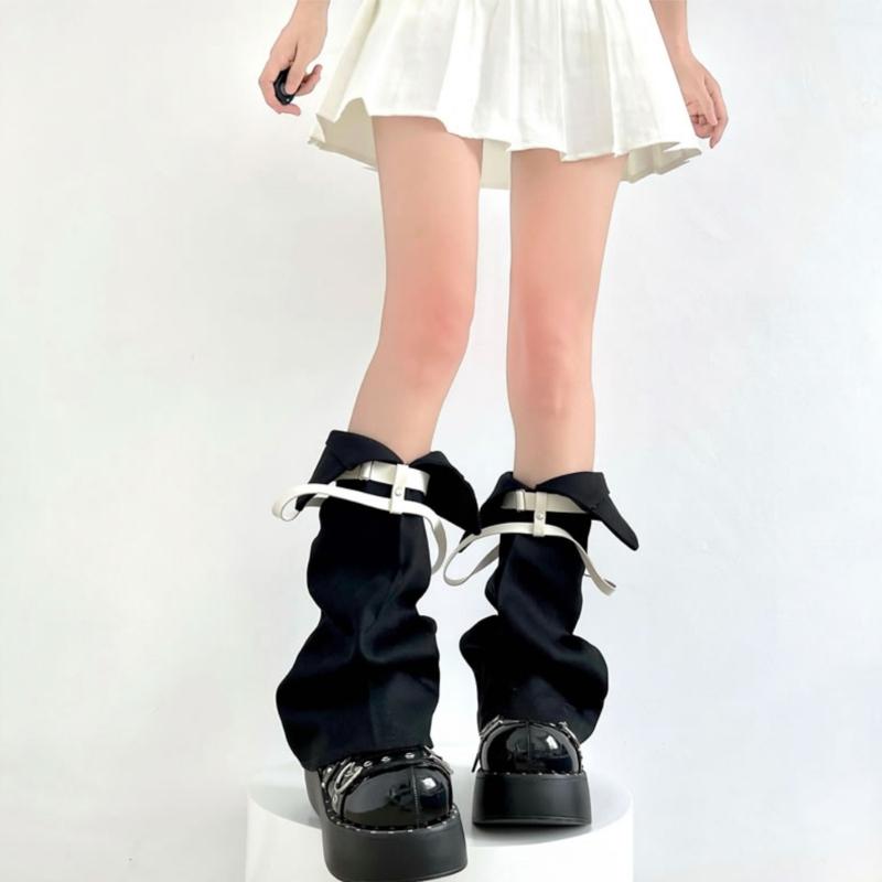 Subculture Leg Warmers for Women Girls Y2K Leg Warmer Sweet Cool Long Socks Gothic Harajuku Leg Cover Knee High Socks