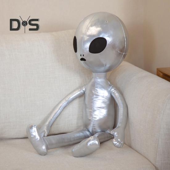 Металлическая плюшевая игрушка «Инопланетянин», забавная кукла с выражениями, глянцевая футуристическая мягкая игрушка, успокаивающая подушка для объятий, креативный подарок для детей и мальчиков